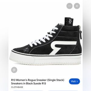 ISO R13 Rogue Black and White High-Top Sneakers Size 9